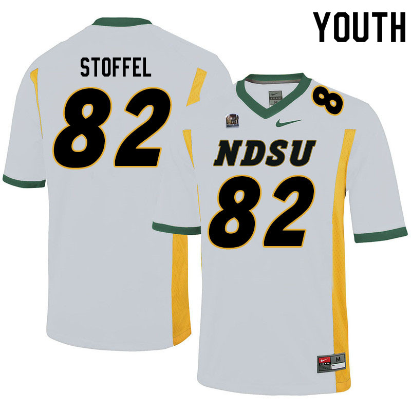 Youth #82 Joe Stoffel North Dakota State Bison College Football Jerseys Sale-White - Click Image to Close